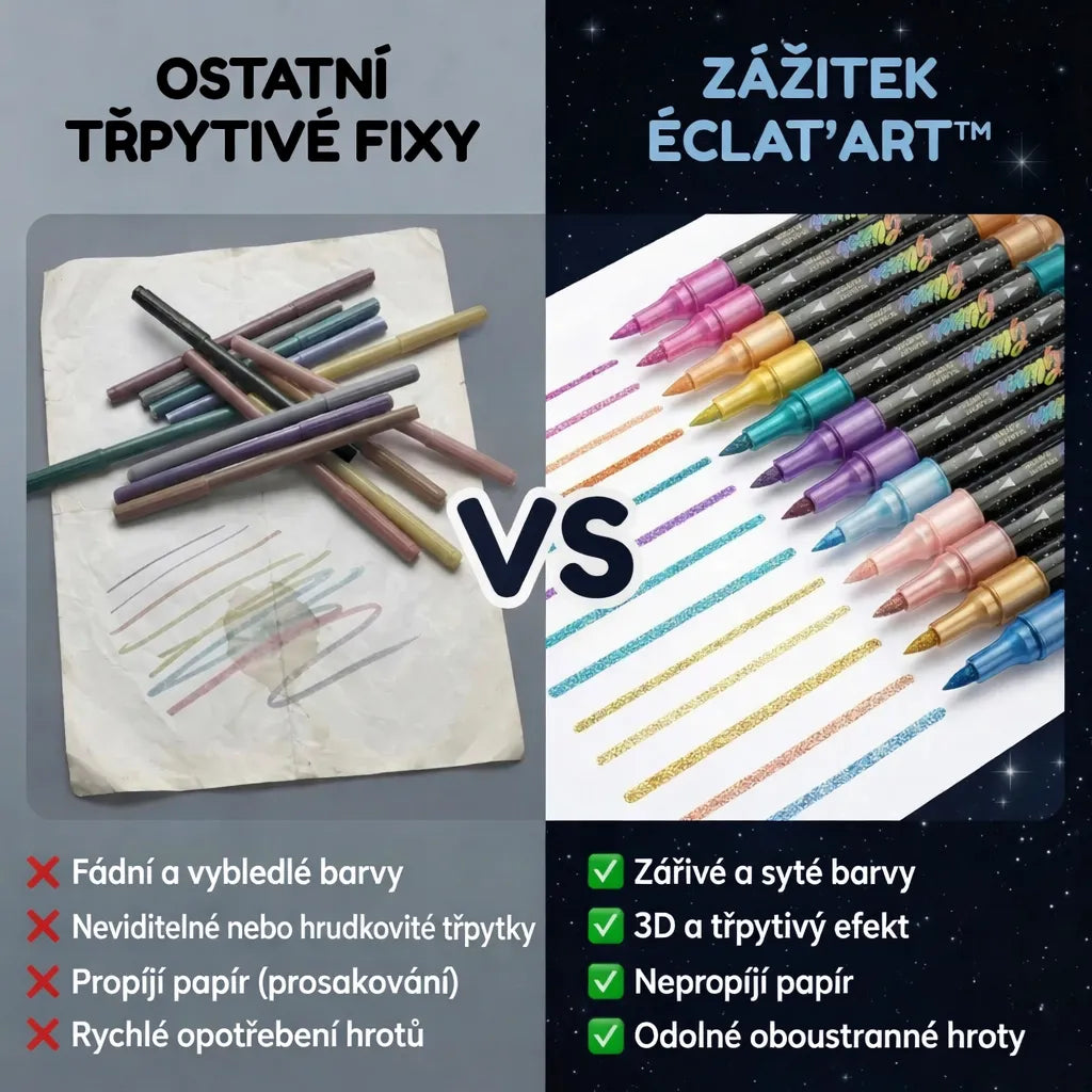 THE GLIMMER'CRAFT™ – Třpytivé Metalické Fixy
